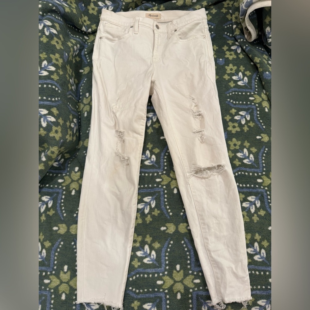 White Madewell 9” High-Rise Skinny Crop